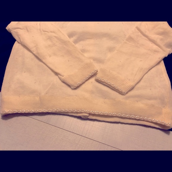 Vintage Cream/Beige Sequins Cardigan Sweater - Picture 13 of 14